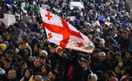 Gürcistan’da binlerce kişinin katıldığı eylem gündem oldu